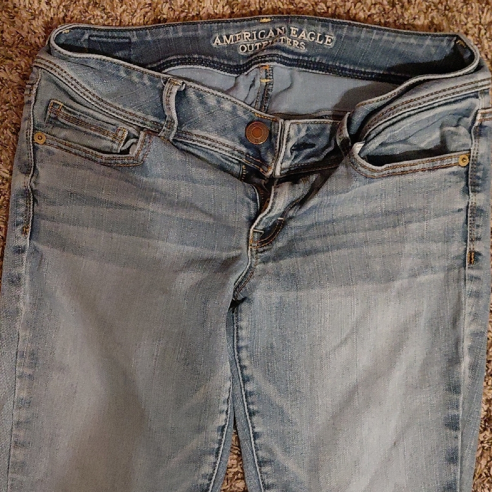 American Eagle Outfitters Women's Light Blue Skinny Jeans